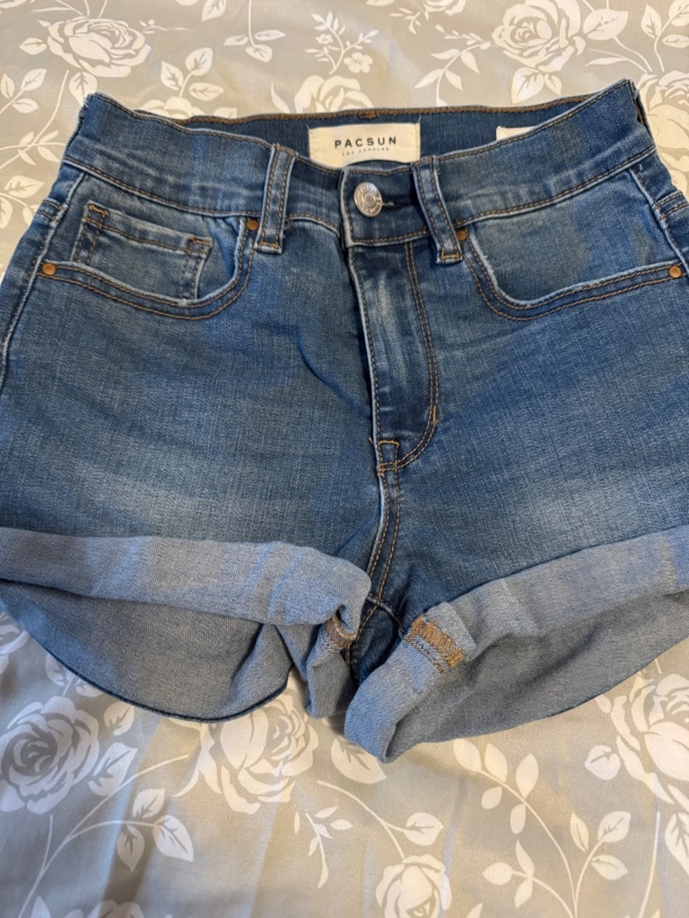 PacSun Blue Rolled Cuff Denim Shorts